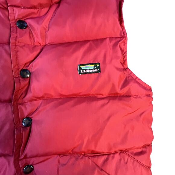 L.L. Bean Kids XS/6 Red Goose Down Puffer Vest Winter Ski Snow Outdoor Warm - Picture 3 of 10